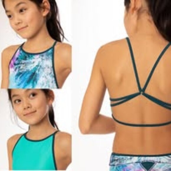 Ivivva Girl by Lululemon 🍋4 piece swimsuit bra shorts shorty set size 12 - Picture 3 of 6